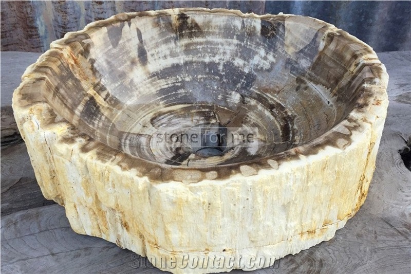 Petrified Wood Stone Wash Basin BA101