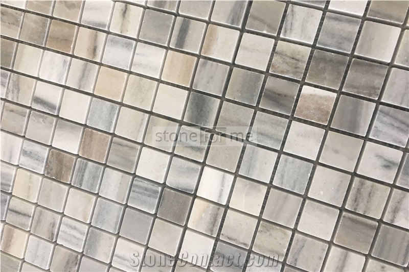 Skyline White Marble Mosaic Tiles 30X30x1cm