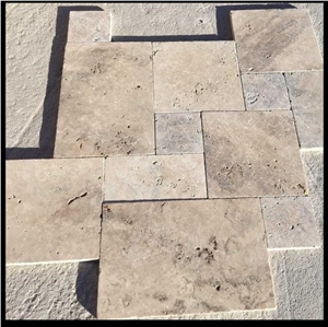 Classic Beige Travertine Antiquated French Pattern 3Cm