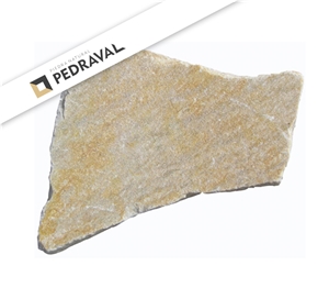 Golden Quartzite Irregular Flagstone For Walling, Paving