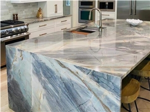 Azul Imperiale Quartzite Kitchen Countertop