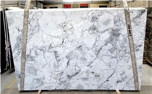 Super White Arabescato Marble Slabs