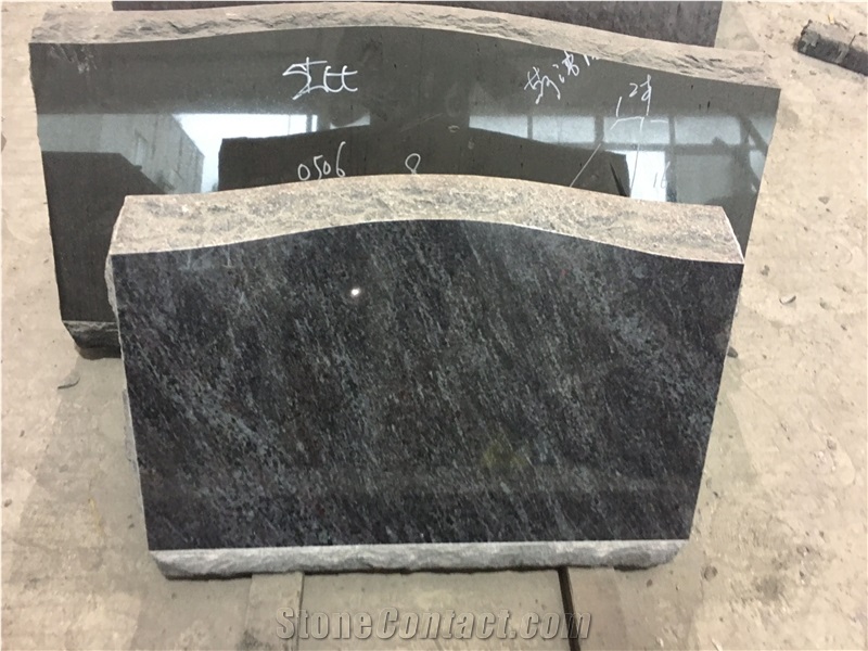 Bahama Blue Granite Slant Headstone, Grave Markers, Slant Grave