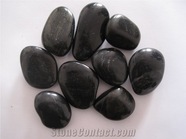 Black Pebble Stone Polished Garden Pebble Stone