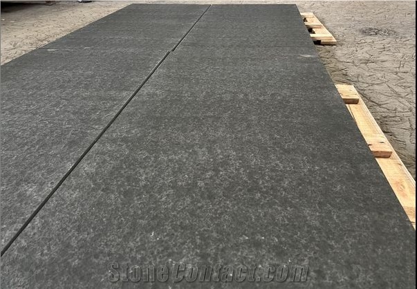 Mongolia Black Granite Flamed Slab Absolute Black Granite