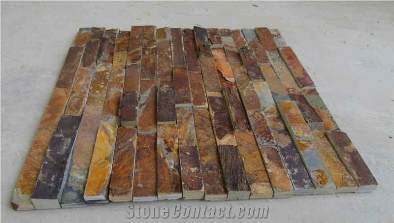 Multicolor Slate Culture Stone Rusty Cladding Ledgestone