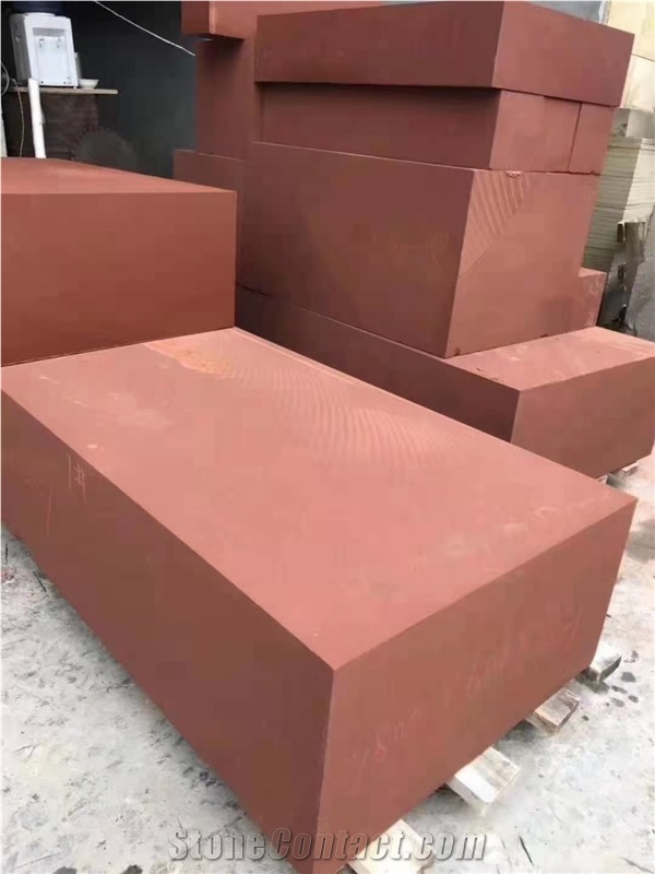 Red Sandstone Outdoor Step Stone Stair