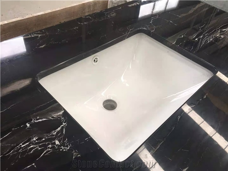 Silver Dragon China Black Marble Vanity Bathroom Countertop