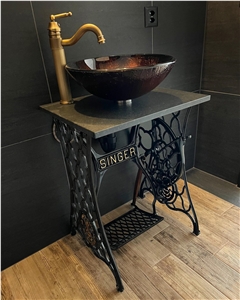 Nero Assoluto Granite Washing Top With Glass Basin