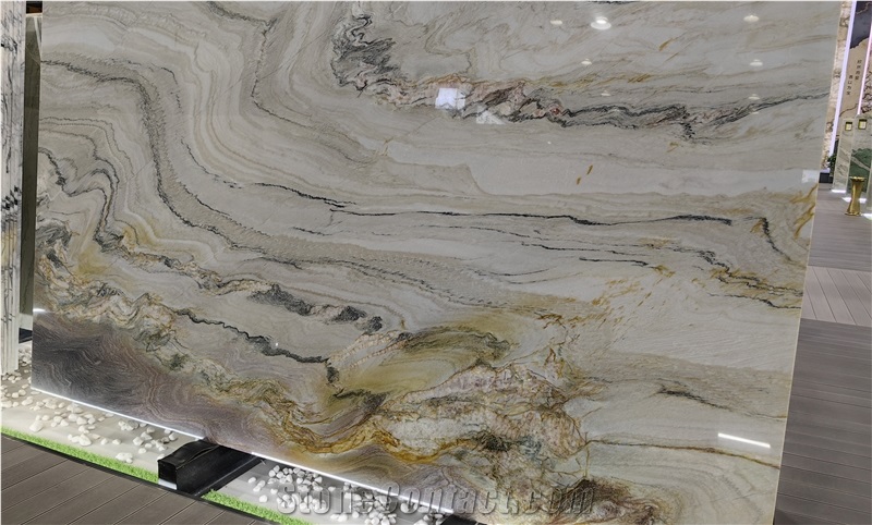 Ocean Wave Quartzite,Ocean Gold Silk Quartzite Background