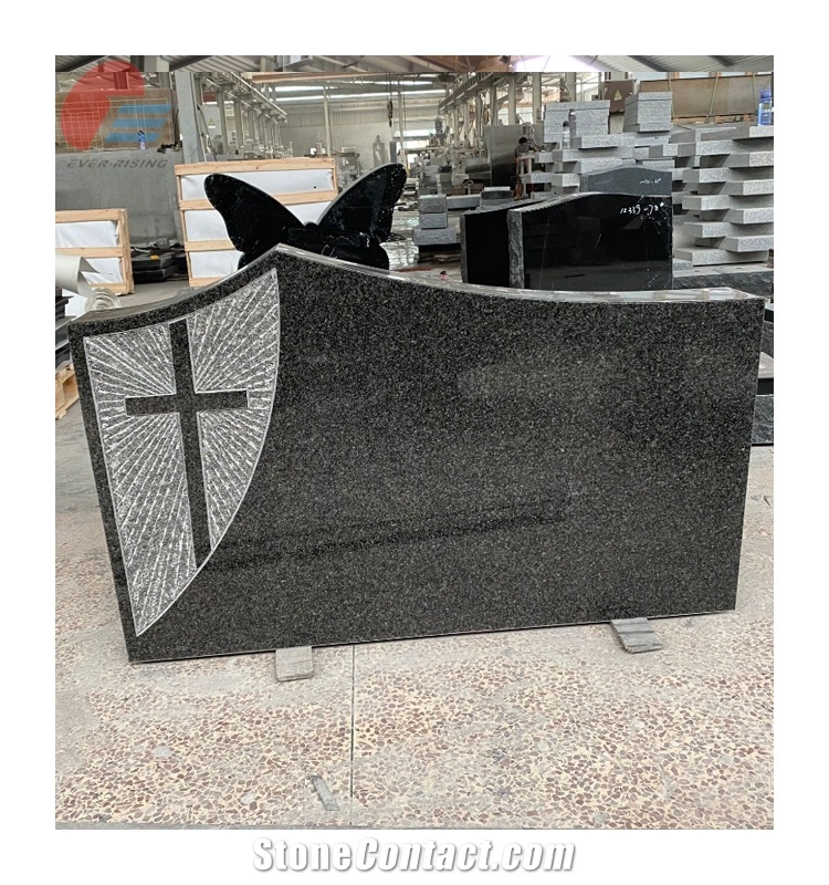 High Quality Polished Granite Headstone Cemetery Monument