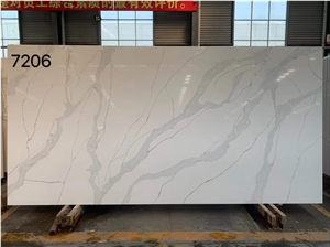 Nano Fish Maw White Quartz Slabs