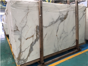 Nano Glass Golden Calacatta  Big Slabs