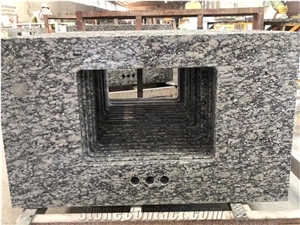 Chinese Sea Wave Spray White Custom Granite Countertop
