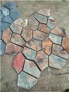 Natural Flagstone Slate Cultured Stone Sawn Cut