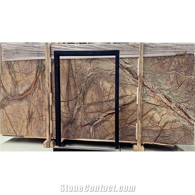 Rain Forest Brown Marble Slabs & Tiles India Brown Marble
