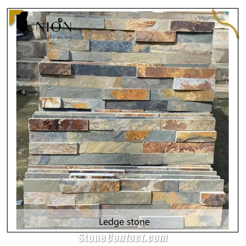UNION DECO Outdoor Stone Veneer Stacked Natural Slate Stone