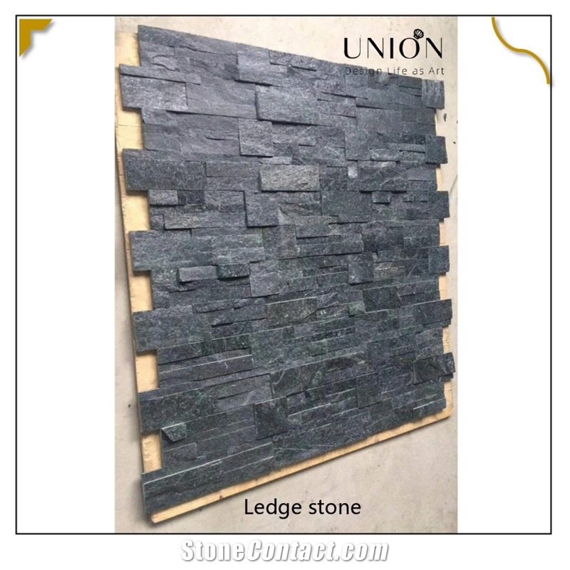 UNION DECO Quartzite Black Panel Decorative Stone Wall Panel