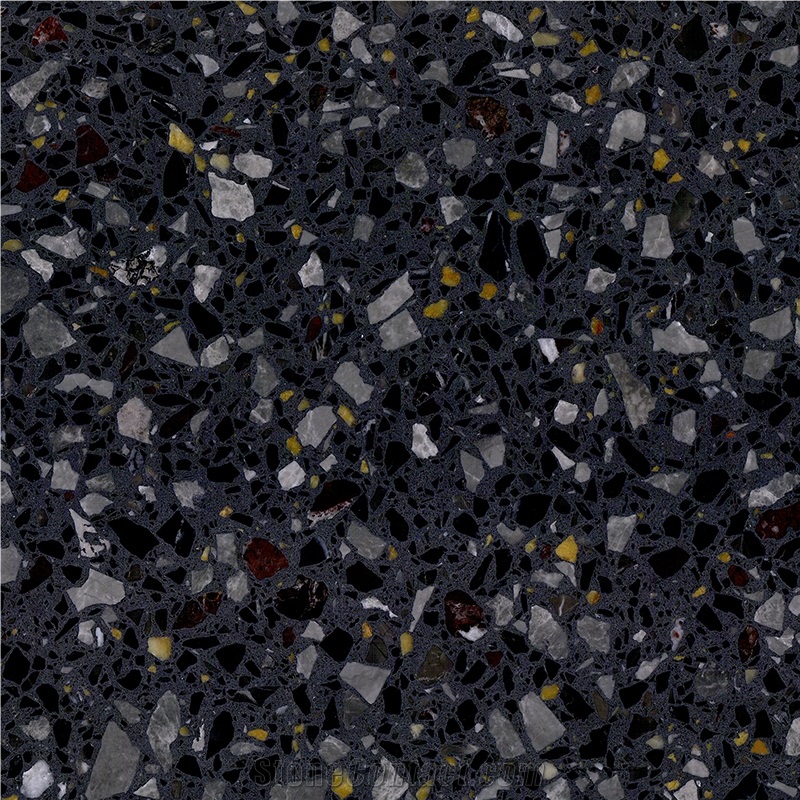 DXW215 Autumn Moon Terrazzo Black Artificial Stone