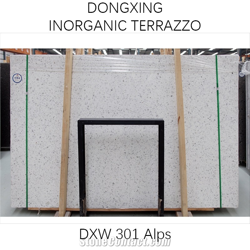 DXW301 Alpine Terrazzo White Stone Slabs For Foor Wall
