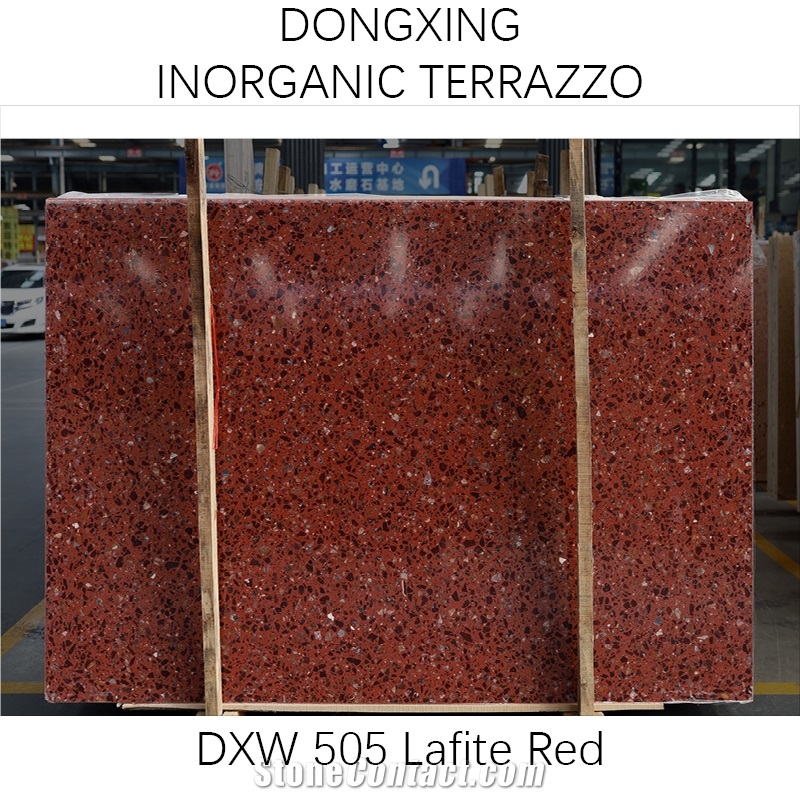 DXW505 Lafite Wine Red Terrazzo Artifial Polished