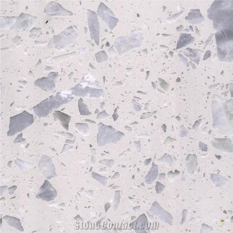 DXW513 Lemon White Inorganic Terrazzo Big Slab Tile