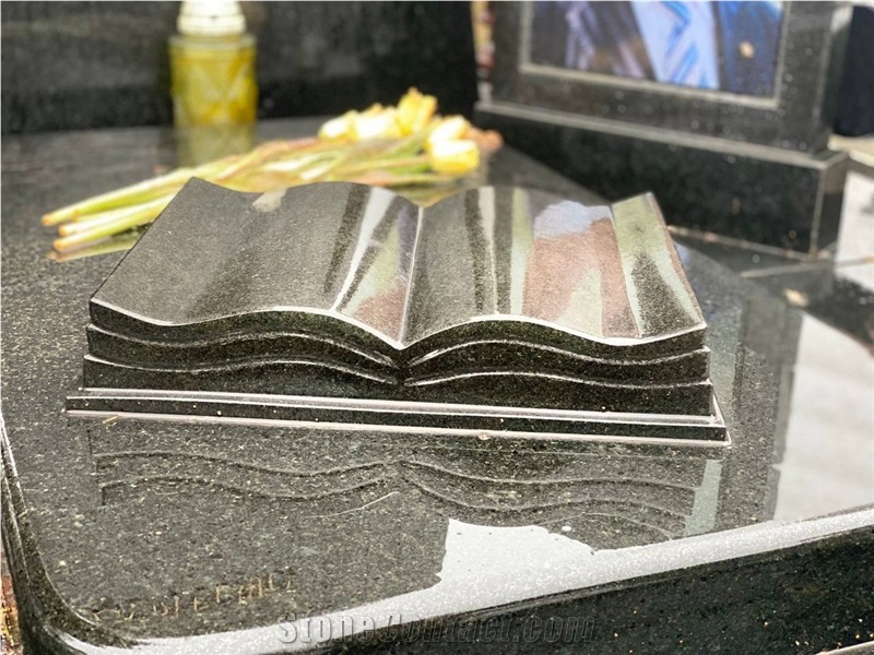Book Shape Slant Grave Stone