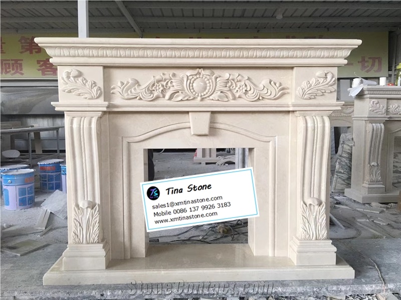 Fire Place  Cream Marble