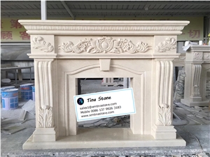 Fire Place Cream Marble