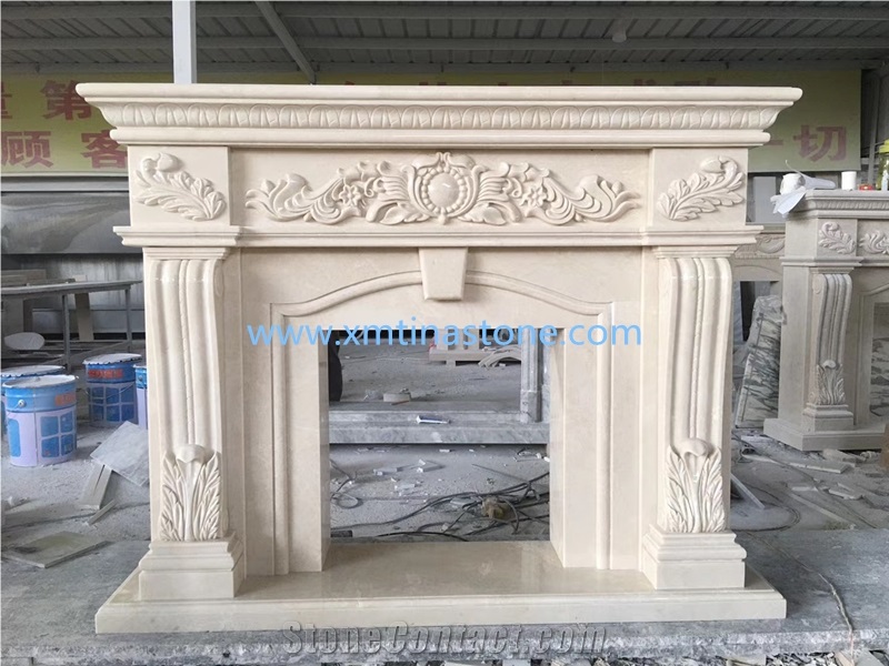 Fire Place  Cream Marble