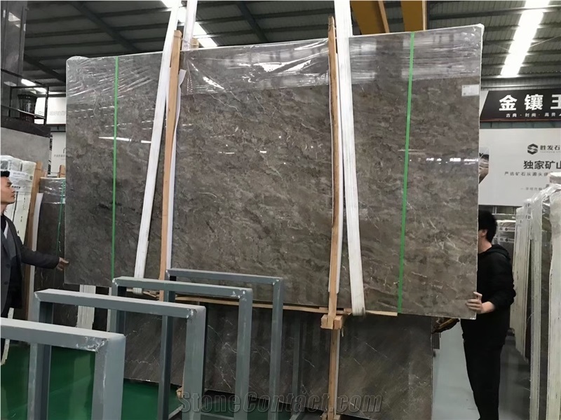 Temple Grey Marble Slab Tiles Wall Decoration