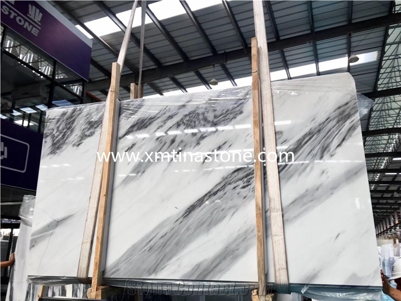 White Ink Jade Marble Slabs Tiles  Painting Style Stone