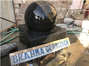 Granite Stone Kugel Fountain, Large Floating Globe Fountain