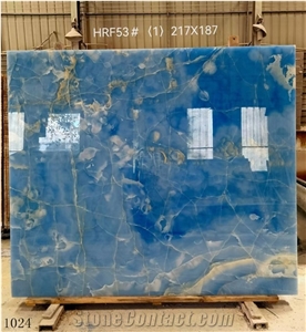 Argentina Azur Onyx Blue Small Slabs For Living Room Design