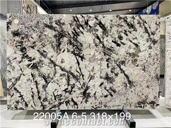 Brazil Alpinus Granite White Big Slabs For Living Room Use