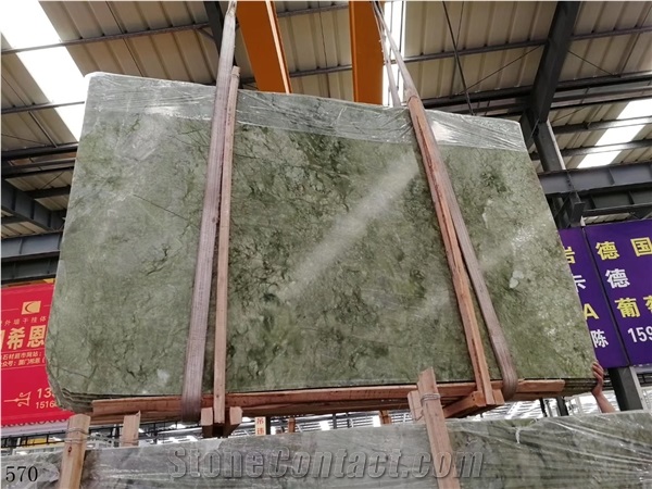 China Dandong Green Big Size Slabs For Interior Design