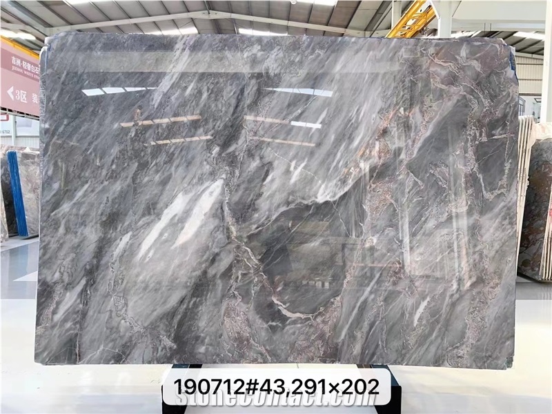 China Fish Maw Blue Marble Brown Stone Slab Size 295*180Cm
