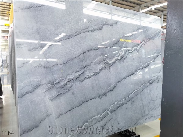 China Galanz Grey Marble Middle Slabs For Kitchen Design