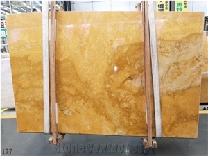China Golden Cassia Marble Polished Slab For Living Room Use