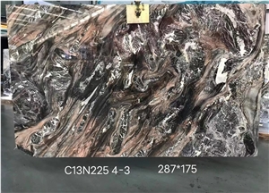 China Louis Red Marble Big Slabs Polished For Interior Design