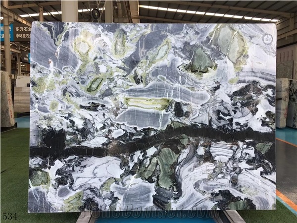 China Primavera Marble Polished Middle Slabs For Living Room