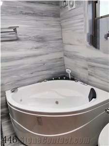 China Snowflake Gray Marble Honed For Bathroom Design Use
