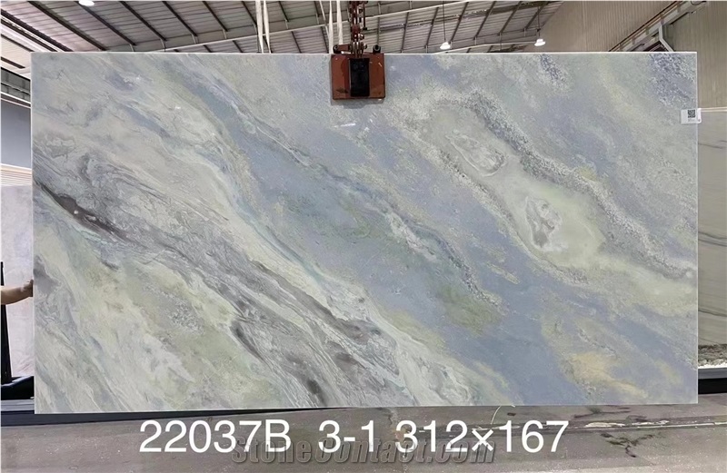 Crystalita Brazil Cristalita Ocean Blue Marble Slab from