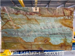 Ibere Sauipe Quartzite Emerald Green Slab Flooring Tile Use