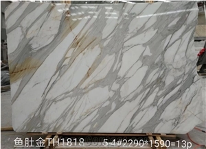 Italy Calacatta Gold Marble Polished Slabs Good For Hallway