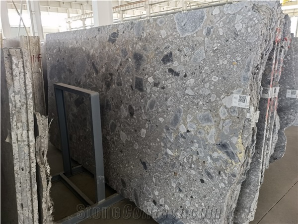 Italy Fossil Grey Marble Milan Ash Polished Big Slab Tile