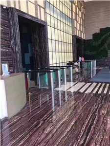 Purple Wooden Brown Marble Slab In China Stone Market