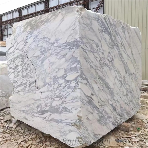 Italy White Arabescato Marble Block