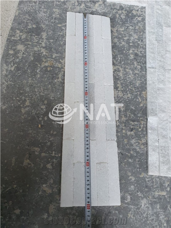 Vietnam Crystal White Marble Split Face Wall Cladding