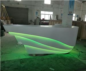 High Quality White Round Solid Surface Reception Desk